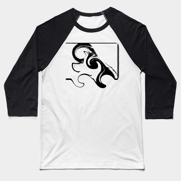 Calligraphy waves Baseball T-Shirt by findingNull